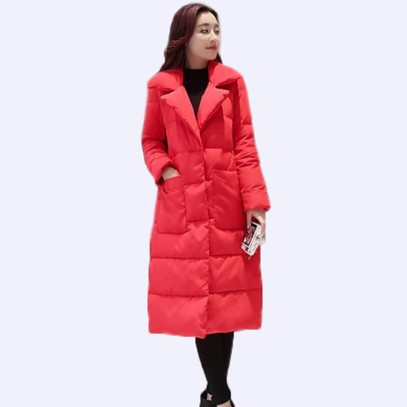 

Winter To 2020 women's coats White Duck Down Coat Outerwear Long and Thick, Red.