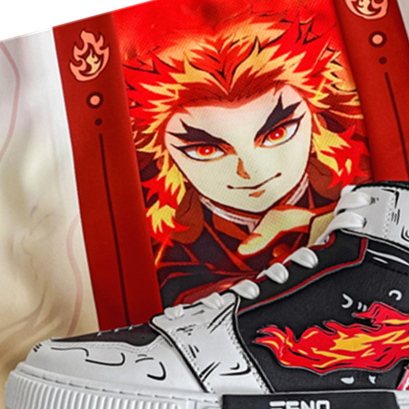 

KLYWOO Kyoujurou High Top Sneakers Men Casual Shoes Hip Hop Fashion Demon slayer Anime Shoes Men Sports Running Shoes Cosplay 220225, V39pink