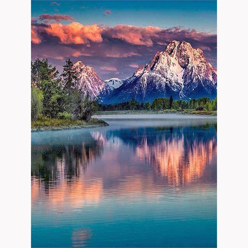 

5D DIY Diamond Embroidery lake Mountain Scenery Cross Stitch Full Square/Round Diamond painting rhinestones home decor