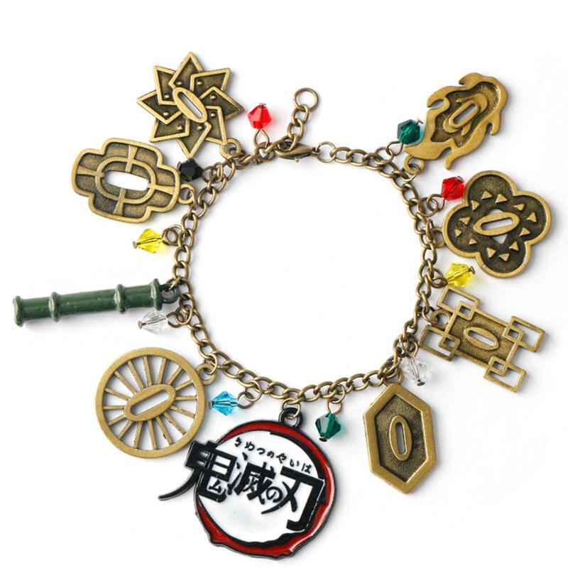 

Charm Bracelets Anime Bracelet Demon Slayer Cartoon Kimetsu No Yaiba Cosplay Bangle Clasp Chain Wristband For Women And Men