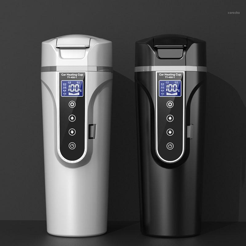 

Smart Car Electric Heating Cup for Coffee Milk 450ML Portable Auto Travelling Electric Water Kettle Cup BPA-Free LCD Display1
