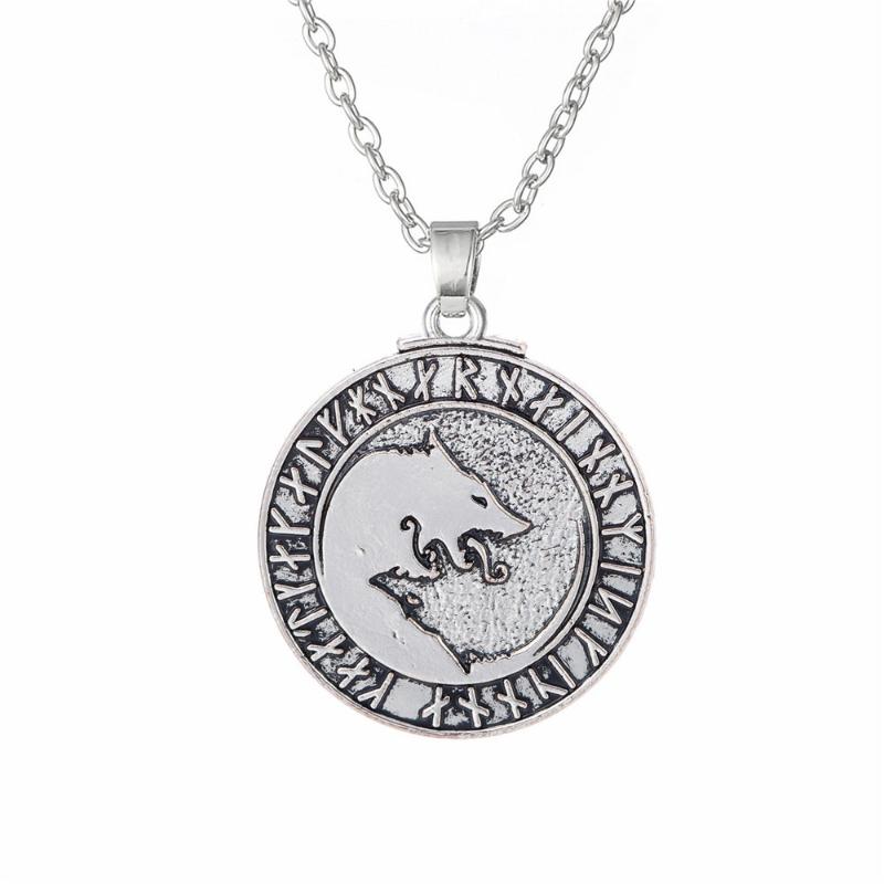 

Pendant Necklaces 10PCS Simple Viking Giant Wolf Nordic Runes Amulet For Men Women Vintage Statement Necklace