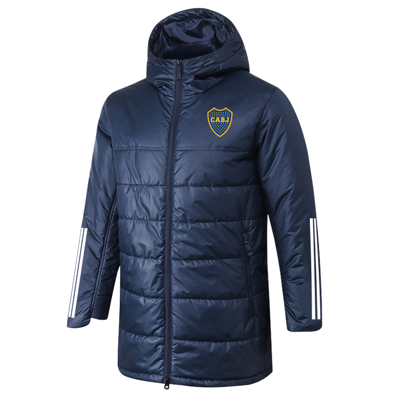 

2020 2021 Boca Juniors Soccer Cotton coat Down Jacket sweater Sport Winter Coat tracksuit zipper Soccer Hooded training Coat Men's Jackets