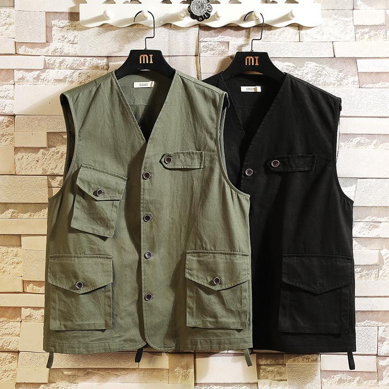 

Sleeveless Jacket Fashion Vests For Men's Pocket Photography Waistcoat Casual Spring Autumn Outdoors Black 2020 Fishing, Mj003 2