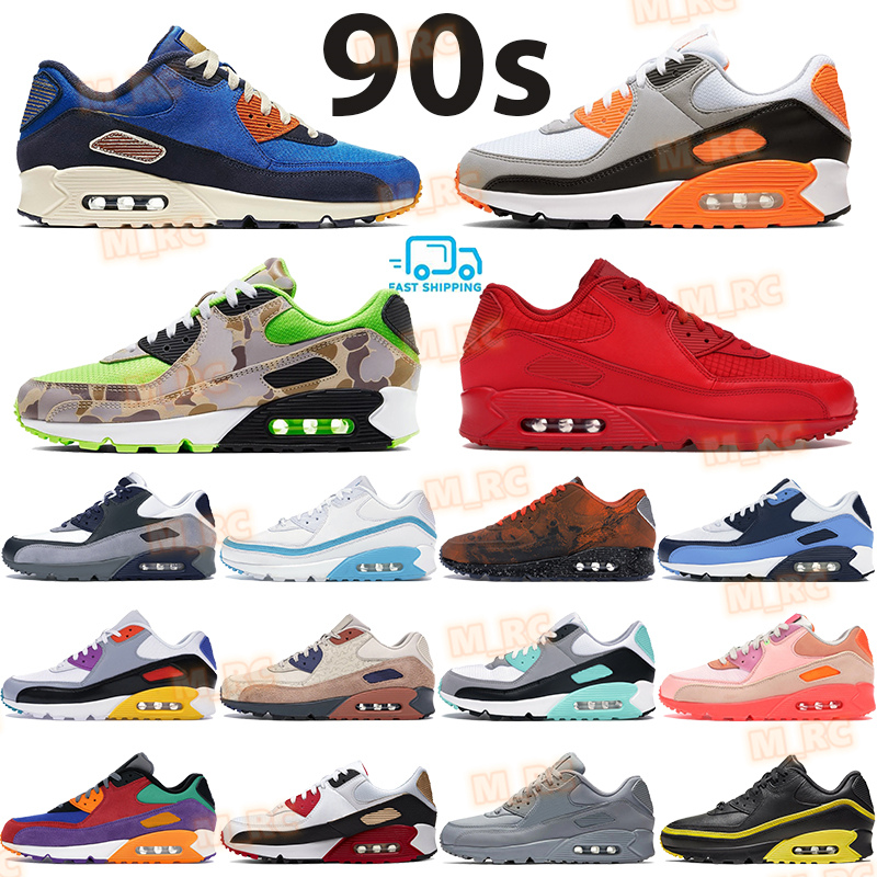 

Cushion 90s men women running shoes triple red hyper grape UNC sail royal atoms we like wolf grey undefeated white blue fury sneakers, Box