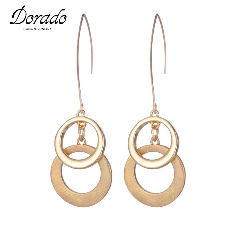 

Hollow Circle Long Drop Earrings For Women Girls Rose Retro New Alloy Female Hanging Dangle Earring Ear Jewelry Brincos