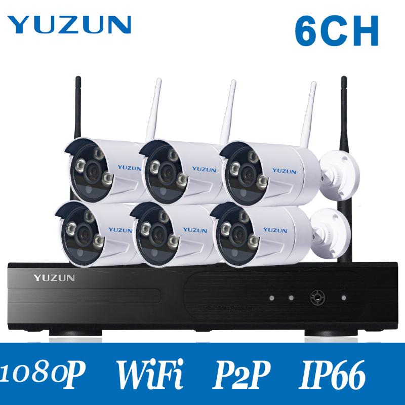 

1080P 6CH HD Wireless cctv kit ourdoor security Camera Surveillance kit wifi camera night vision nvr ir