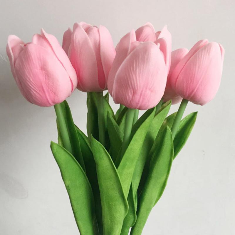 

18/22/24/30pcs Fake Artificial Silk Tulips Flores Artificiales Bouquets Party Artificial Flowers For Home Wedding Decoration, 18pcs