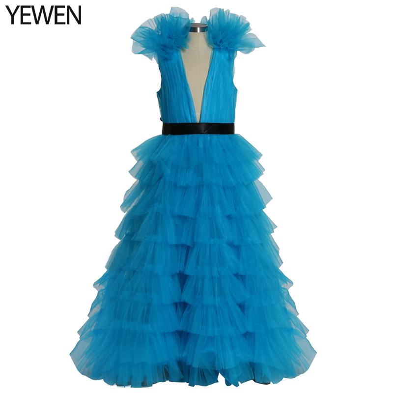 

Princess Dress Girls Blue Party Dresses Kids Dress up Children Girls Kids Girl Prom Party Clothing Babyshoot, Color 155 azure