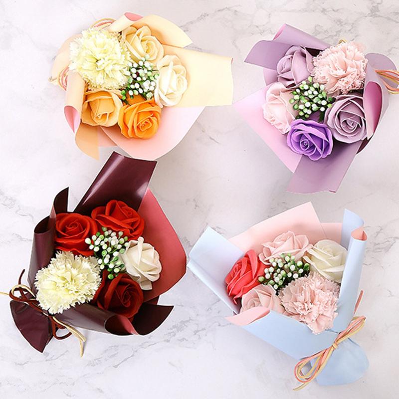 

1PCS Valentine's Day DIY Soap Flower Gift Rose Box Bouquet Wedding Home Festival Gift Soap Rose High Quality Romantic Scented, Bu