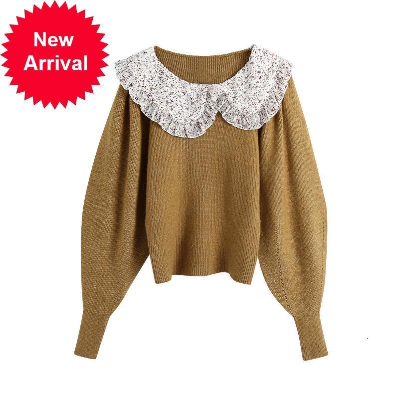 

Autumn 2021 New Marks European Design New Turtleneck Seam Sweet Female Fashion Casual Sweater 2RM8, Brown.