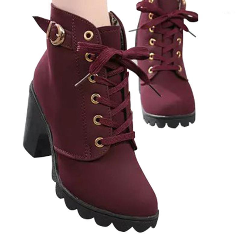 

2020 Women Boots British Style Classic Women Motorcycle Boots Punk Bandage Autumn Waterproof Shoes Black Shoes NO.741