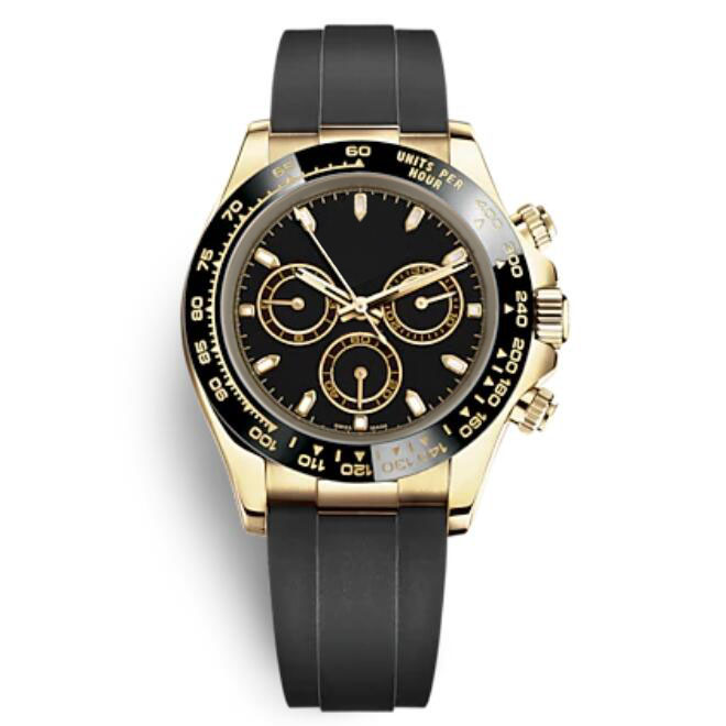 

Top Fashion Ceramic Bezel Black Watches Mens Battery Movement Quartz Gold Watch Sports Run away Stopwatch Wristwatches Reloj de hombre