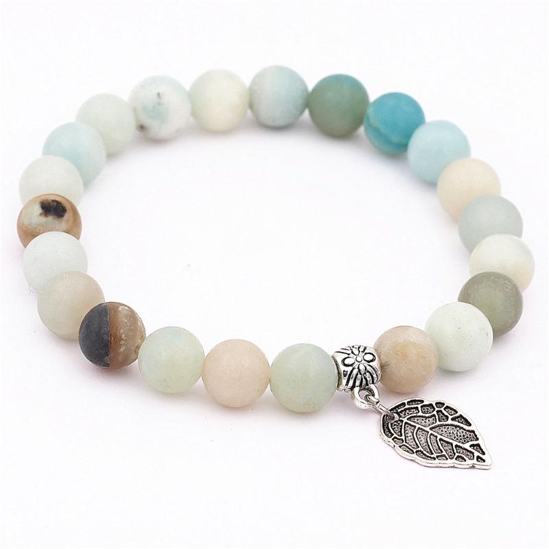 

3PCS/Lot Distance Bracelet Natural Stone Leaf Charm Beaded Bracelet for Men Women Friend Gift Charm Strand Handmade Jewelry