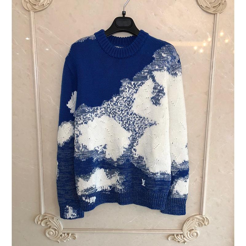 

Designer Sweater for Women High Quality 100% Wool O-Neck Long Sleeve Pullovers Print Sweaters for Lady 2020, As pic