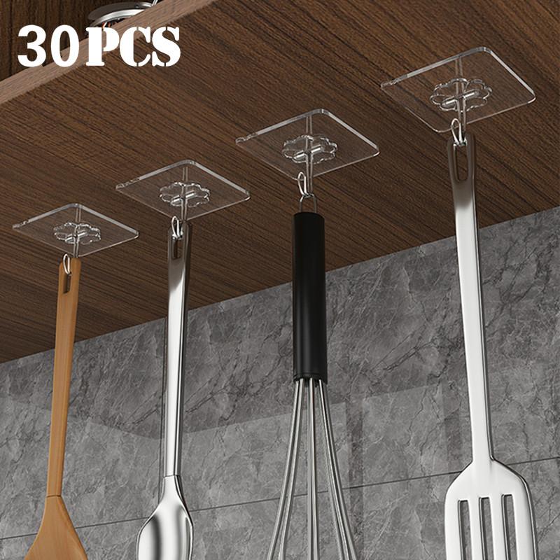 

30/20/10Pcs Transparent Strong Self Adhesive Door Wall Hangers Hooks Suction Heavy Load Rack Cup Sucker for Kitchen Bathroom