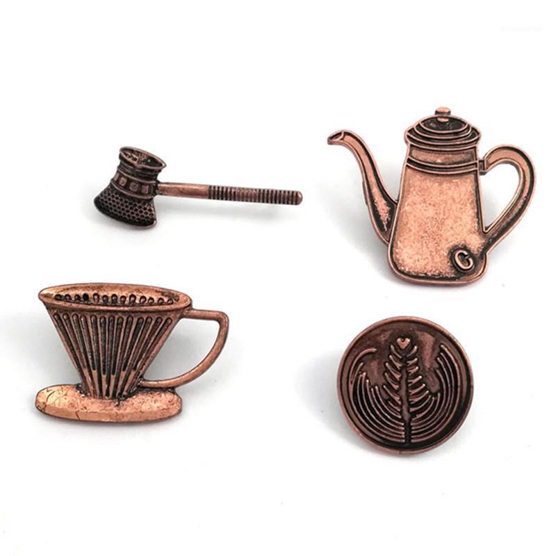 

Metal Cafe Badge Set for Uniform of Barista Waiter Waitress Gadget for Coffee Roaster Coffee Maker Bar Bistro w/ Needle Pin A41
