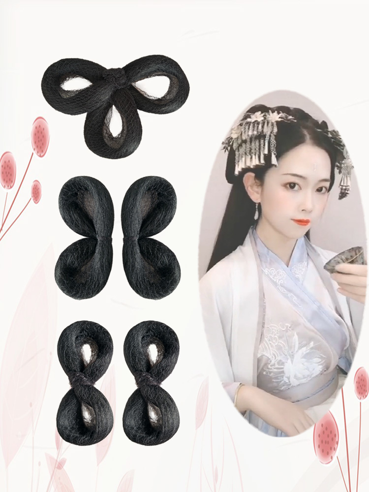 

Han costume ancient wig bag three bun hand disabled party novice full soft hair ring butterfly post contract press modeling, Ombre color