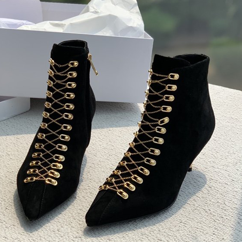 

New European style ankle black sheepskin boots woman platform genuine leather shoes 4THX