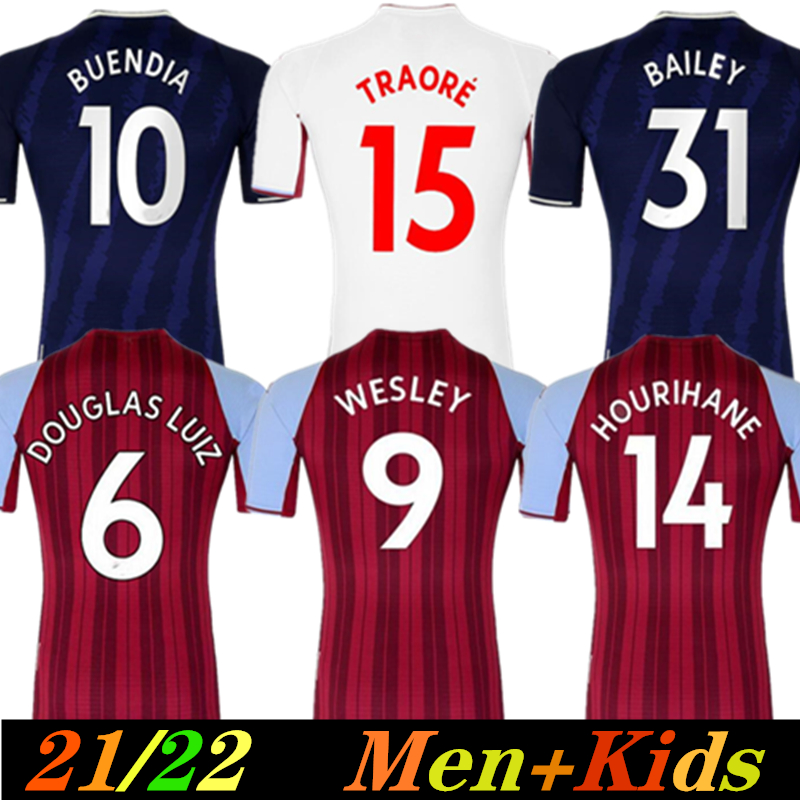 

2021 2022 Aston soccer jerseys Villa Buendia El Ghazi Traoré GREALISH WESLEY McGINN Retro WATKINS SANSON MINGS goalkeeper Men kid kit socks full set Football Jersey, Color 9
