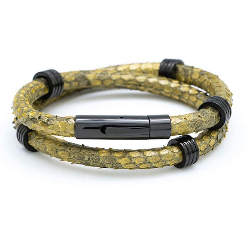 

Natural Python Skin Bracelet Jewelry for Men's Python Leather Bracelet Bangle Fit Brand Watch Jewelry BL-02998