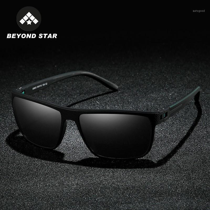 

BEYONDSTAR Square Blue Mirror Polarized Sunglasses Men accessories Sun Glasses shades For women Man UV400 TR358001