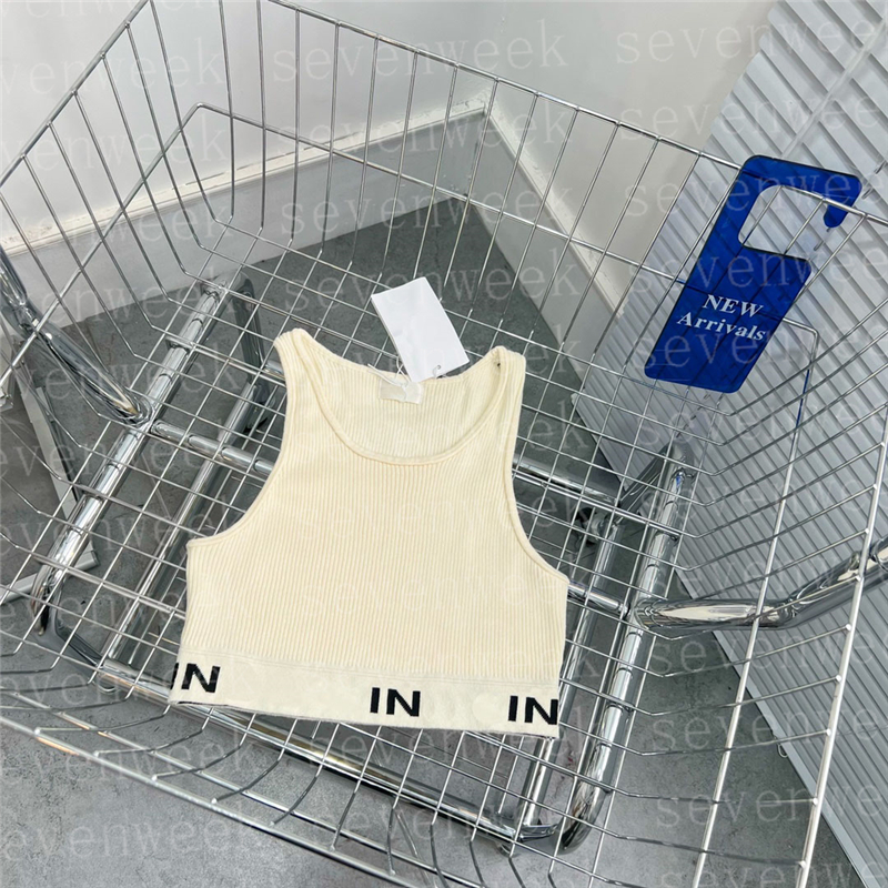 

Womens Stripe Letter Shirts Vests T Designer Clothing Sleeveless Short Style Tanks Sexy Ladies Tshirt For Party Nightclub 9U29, Beige
