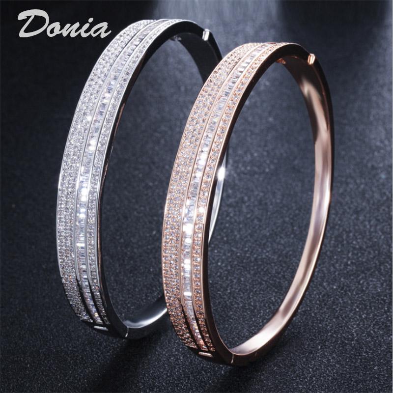 

Donia Jewelry Fashion Women's Two-Color Bracelet Micro-Inlay Zircon Jewelry Bracelet Wedding Accessories African