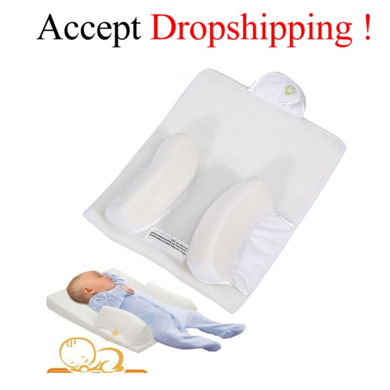 

Baby Anti-Roll Pillow Infant Sleep Prevent Flat Head Positioner Pillow Newborn Vent Safe Sleeping Nursing