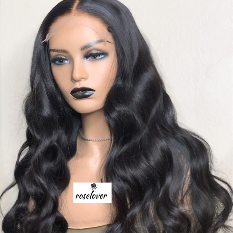 

5X5 HD Transparent Body Wave Lace Front Wig Transparent Lace Frontal Wigs 30 Inch Wavy Front Human Hair Wigs Brazilian Wig, Natural color