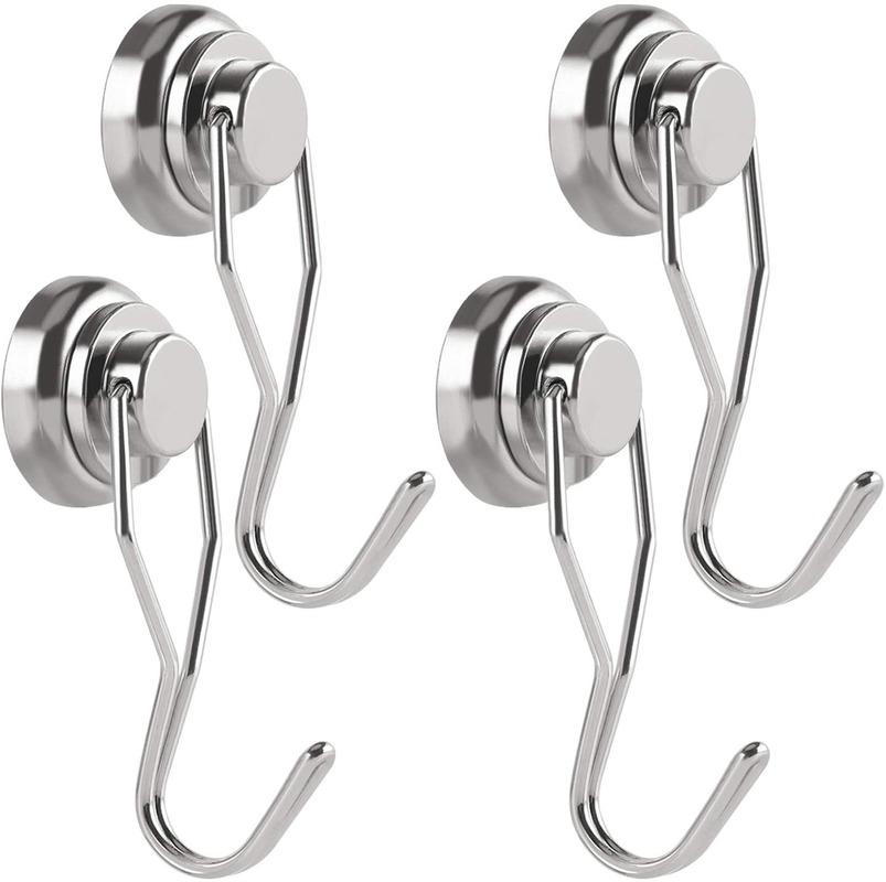 

5/10/20/30pcs rotating and swinging magnetic hook, heavy-duty magnet barbecue hook refrigerator with neodymium rare earth