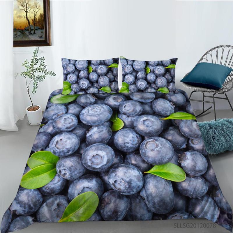 

Blueberry Duvet covers King Size Bedding set Purple fruit Quilt Cover High-definition Print Home Textiles 2/3pcs