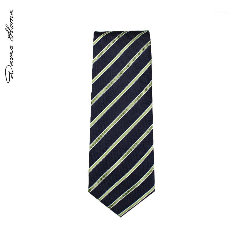 

2020 Brand New Fashion High Quality Men 7CM Green Stripe Navy Blue Necktie Work Formal Suit Party Neck Tie for Men with Gift Box1