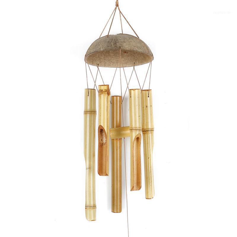 

Wind chimes Natural Bamboo Wind Chimes Coconut Wood Handmade Big Bell Tube Chime Home Garden Decoration1
