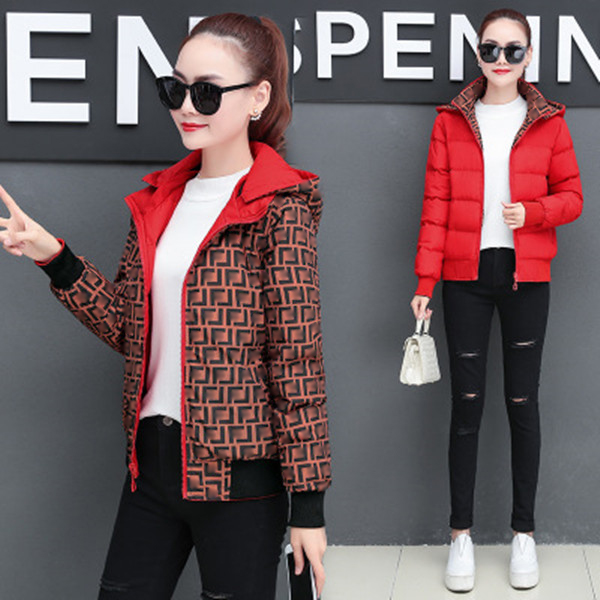 

womens designer winter coats jackets womens down cotton winter jacket wear on both sides designer jacket new hooded bread luxury letter coat, Black