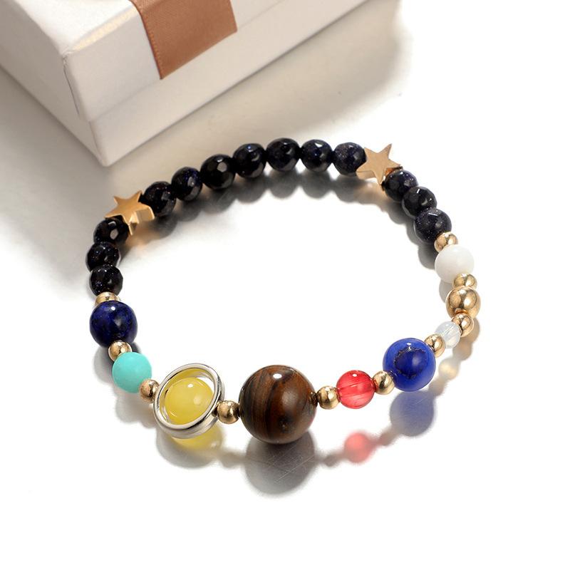 

New Fashion Vintage Colored Beaded Metal Ball Five-pointed Star Bracelet For Woman Ladies Exquisite Bracelet Accessories Gift