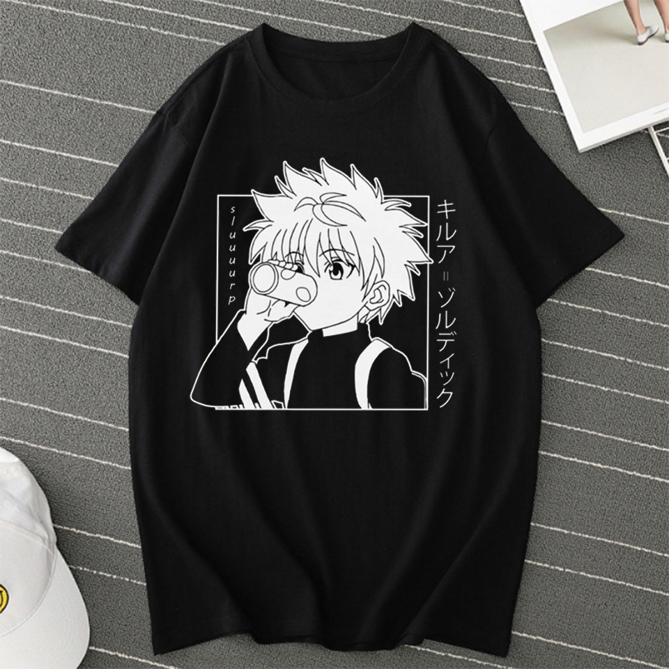 

Men Women T-shirt Tops Kawaii Hunter X Hunter Tshirt Killua Zoldyck T-shirt Crew Neck Fitted Soft Anime Manga Tee Shirt Clothes Y0121, 906n-hunter6