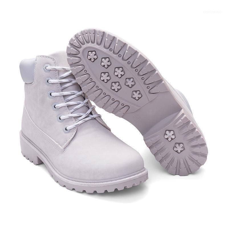 

Snow boots women shoes 2021 lace-up winter boots leather women ankle warm fur plush Insole white shoes woman ladies1