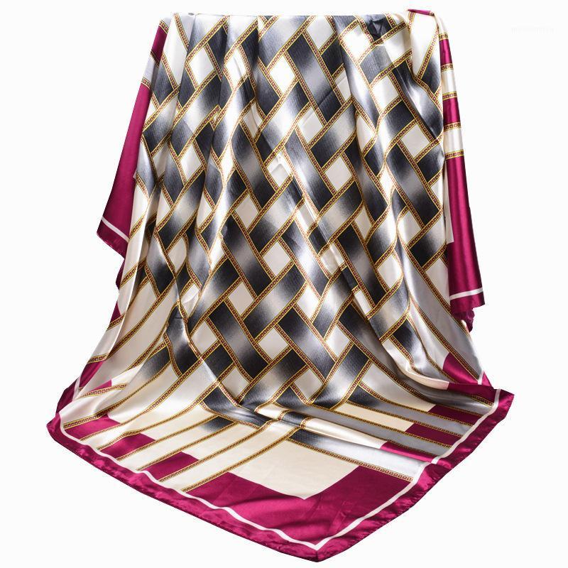 

2020 New Style Imitated Silk Fabric Printed Kerchief 90 Kerchief Versatile Neckerchief Spring and Autumn Foreign Trade Scarf Gif1