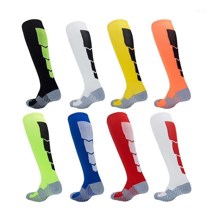 

Mens Compression Cycling Socks Breathable Wearproof Knee High Basketball Football Stockings Walk Bicycle Towel Bottom Socks1, Blue