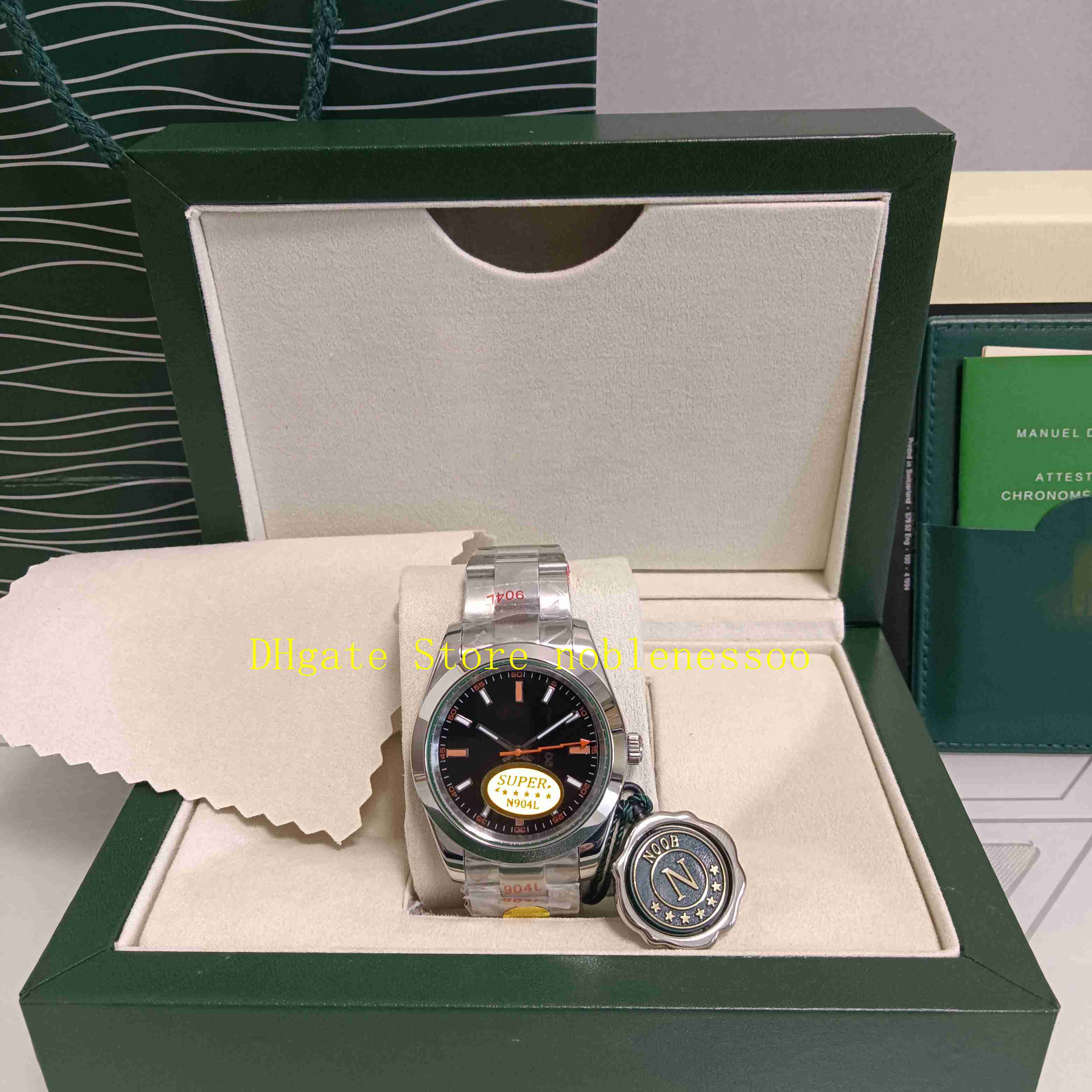 

2 Color Real Photo N Factory 904L Steel Watch With Original Box Men 116400 Black Dial 40mm Blue 116400gv Bracelet NoobF 2813 Movement Automatic Watches, 02