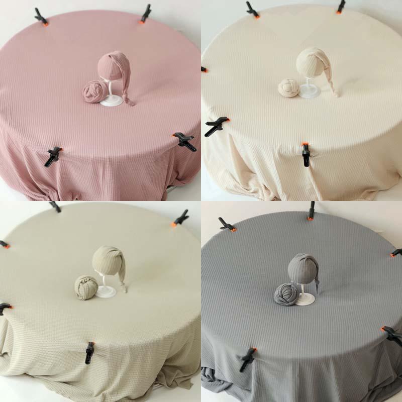 

2020 New 150 *150 Baby Photography Set Bean bag Background Fabric Newborn Photography Props Waffle Cloth Backdrop Fabrics, White
