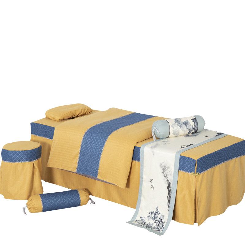 

4-6pcs Beautiful Beauty Salon Bedding Sets Massage Spa Use Bedspread Duvet Cover Bed Skirt Quilt Sheet High Quality 190x70cm, Green