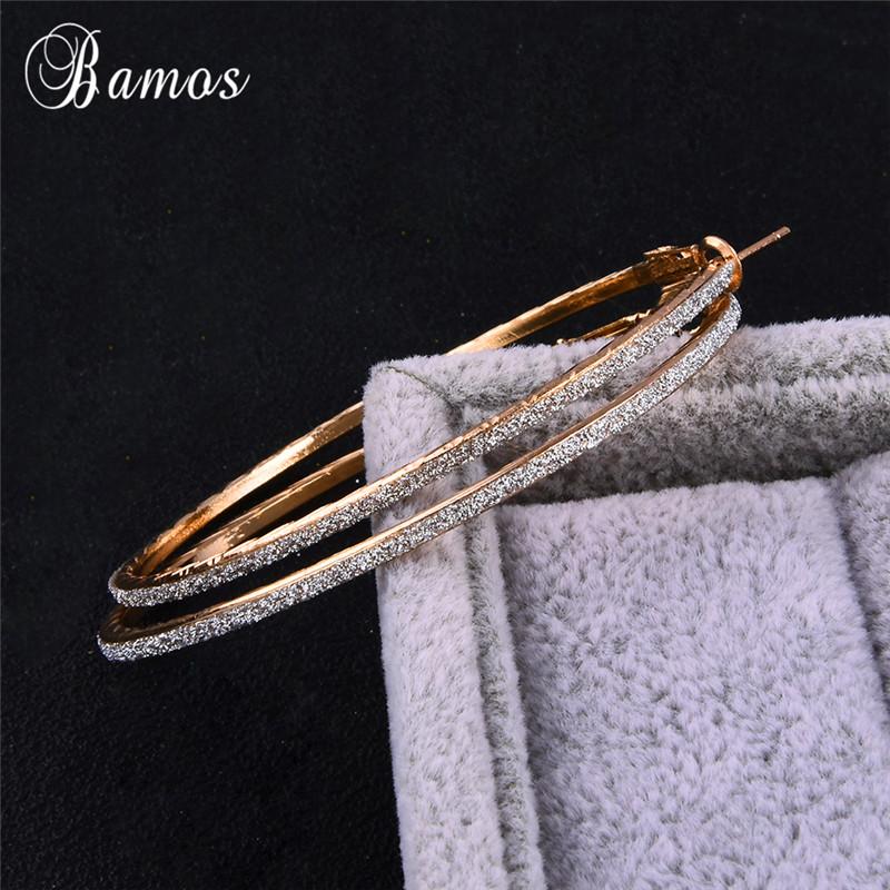 

Bamos Statement Jewelry Fashion Black/Gold Hoop Earrings For Women Girls Boho Large Round Circle Metal Earrings Best Gift