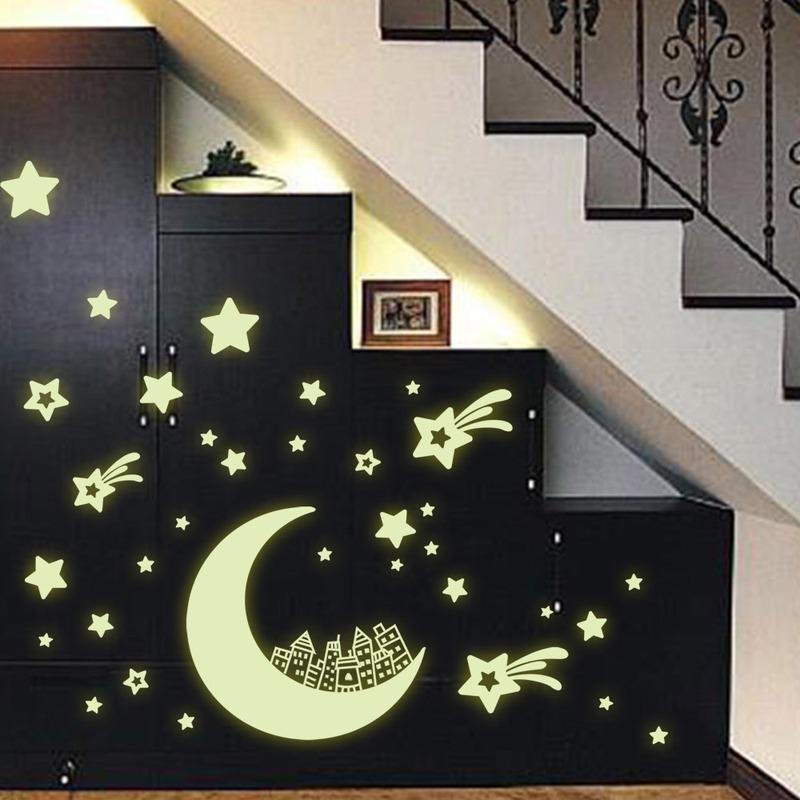 

Luminous Wall Stickers Children's Room Bedroom Furniture Decal Dormitory Decoration Fluorescent PVC Wall Decals Creative Murals