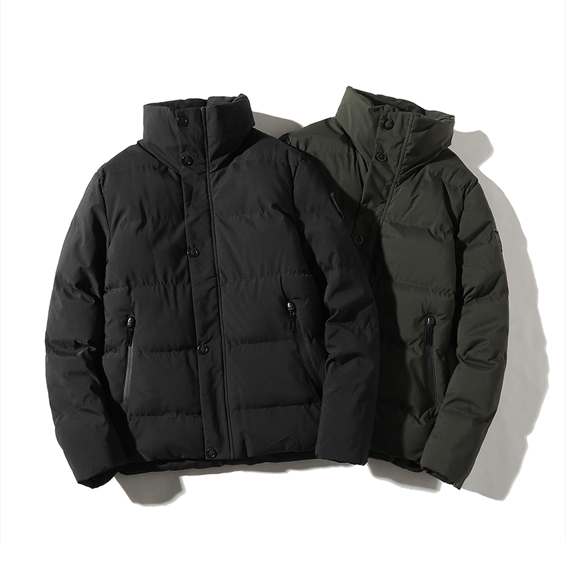 

Men Winter Brand Warm Thick Stand-up Collar Warm Men's Jacket Winter Clothes Simple Fashion Men's Cotton Parkas, Green