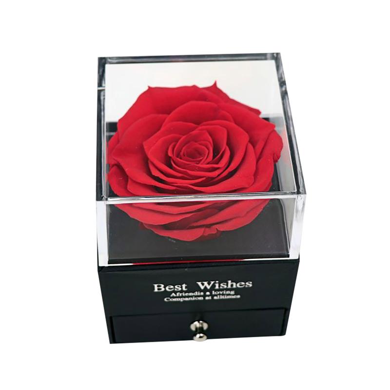 

Rose Box Everlasting Flower Decoration Romantic Gifts Valentine's Day Anniversary Gift Decor Handmade Weeding Jewel Case, As pic