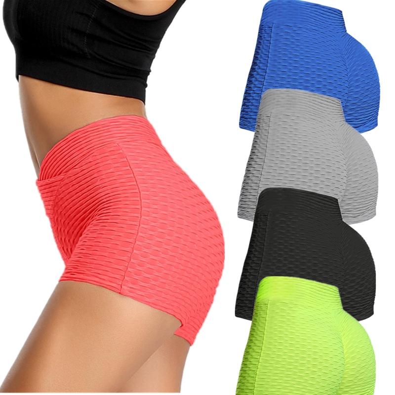 

Elastic Hip Lifting Yoga Shorts For Women Pants High Waist Sports Gym Wear Leggings Fitness Lady Overall Full Tights Workout Adult Hot Pants, Black