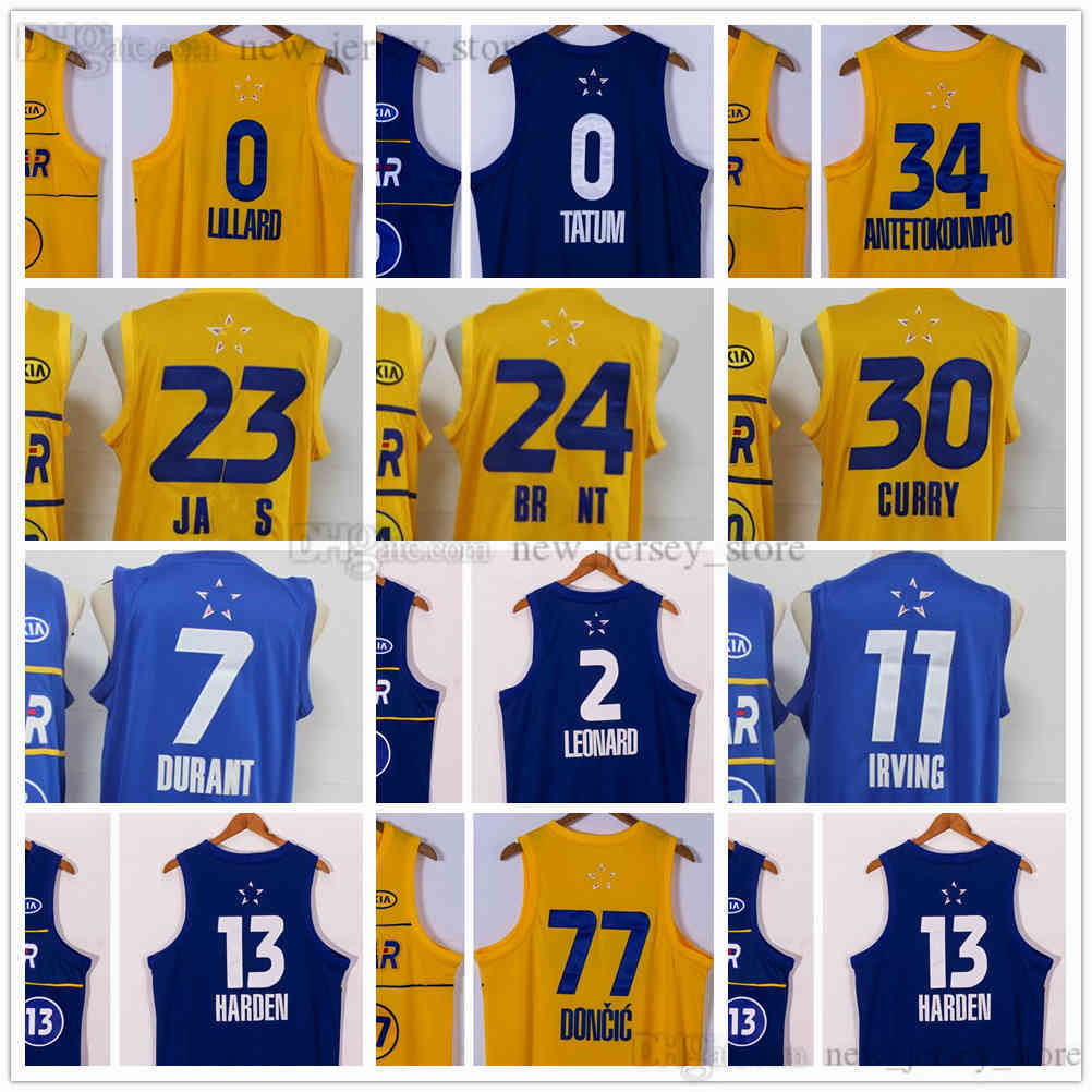 

2021 All-Star Basketball LeBron 23 James 13 Harden Jerseys 34 Giannis Luka Antetokounmpo Doncic Kyrie Kevin Irving Durant Kawhi Stephen Leonard Curry Jersey, As the picture