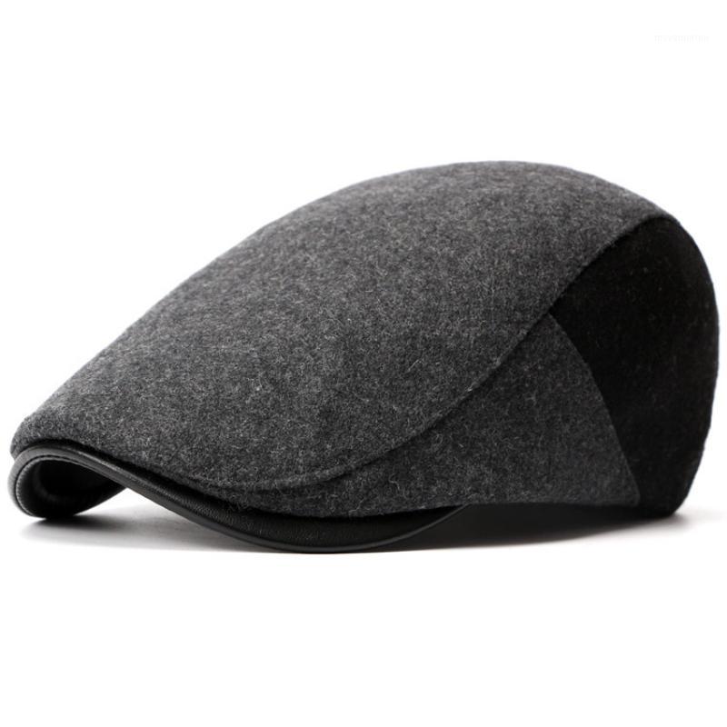 

MZ749 Berets Men Women Autumn Winter Wool Hat Adjustable Ivy Newsboy Flat Cap Retro Artist Painter Hat Vintage Gastby Beret Cap1, Black